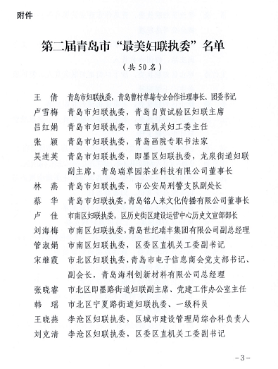 云顶集团7610官方网站党委副书记王莹荣获青岛市“最美妇联执委”